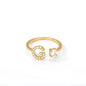 Tiny Initial Letter Ring A–Z, Adjustable - Trendy Radar