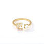 Tiny Initial Letter Ring A–Z, Adjustable - Trendy Radar