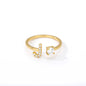 Tiny Initial Letter Ring A–Z, Adjustable - Trendy Radar
