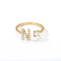Tiny Initial Letter Ring A–Z, Adjustable - Trendy Radar