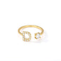 Tiny Initial Letter Ring A–Z, Adjustable - Trendy Radar