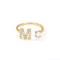 Tiny Initial Letter Ring A–Z, Adjustable - Trendy Radar
