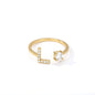 Tiny Initial Letter Ring A–Z, Adjustable - Trendy Radar