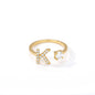 Tiny Initial Letter Ring A–Z, Adjustable - Trendy Radar
