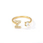 Tiny Initial Letter Ring A–Z, Adjustable - Trendy Radar