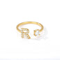 Tiny Initial Letter Ring A–Z, Adjustable - Trendy Radar