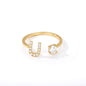 Tiny Initial Letter Ring A–Z, Adjustable - Trendy Radar
