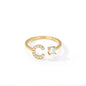 Tiny Initial Letter Ring A–Z, Adjustable - Trendy Radar
