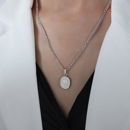Titanium Steel Flower Pendant Necklace - Trendy Radar