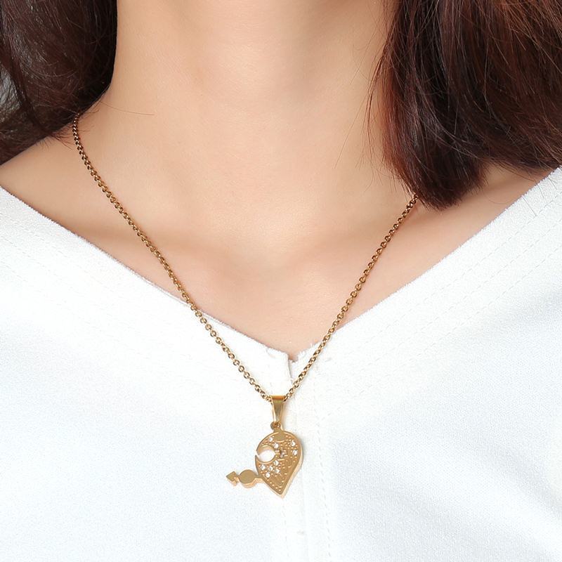 Titanium Steel Heart - Shaped Couple Pendant Necklace - Trendy Radar