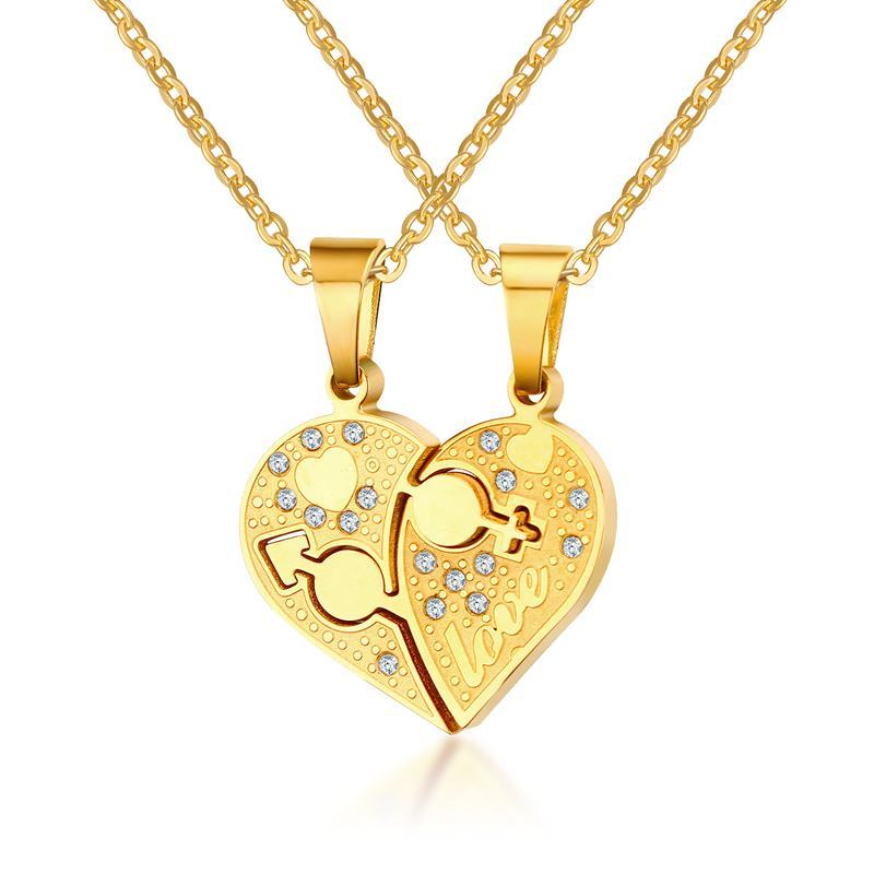 Titanium Steel Heart - Shaped Couple Pendant Necklace - Trendy Radar
