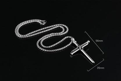 Titanium Steel Nail Cross Pendant Necklace - Trendy Radar