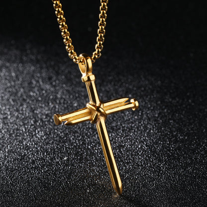 Titanium Steel Nail Cross Pendant Necklace - Trendy Radar