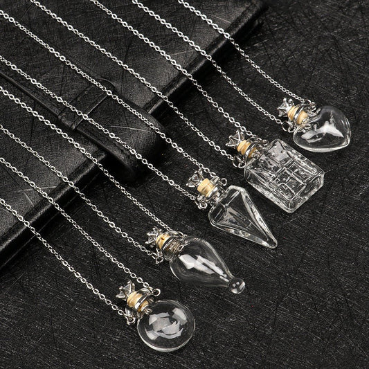Transparent Glass Essential Oil Perfume Necklace - Trendy Radar
