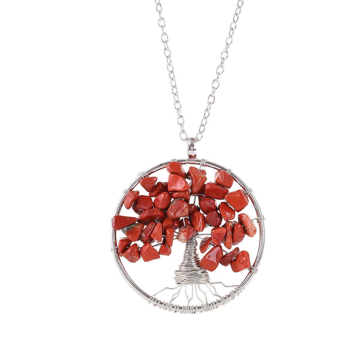 Tree of Life Crystal Gravel Pendant Necklace - Trendy Radar