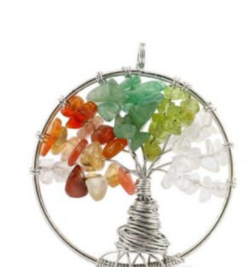 Tree of Life Crystal Gravel Pendant Necklace - Trendy Radar