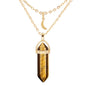 Unisex Crystal Moon & Hexagonal Turquoise Pendant Necklace - Trendy Radar