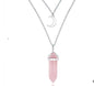 Unisex Crystal Moon & Hexagonal Turquoise Pendant Necklace - Trendy Radar