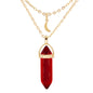 Unisex Crystal Moon & Hexagonal Turquoise Pendant Necklace - Trendy Radar