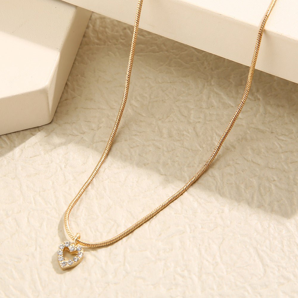Unisex Heart Zircon Sweater Chain Necklace - Trendy Radar