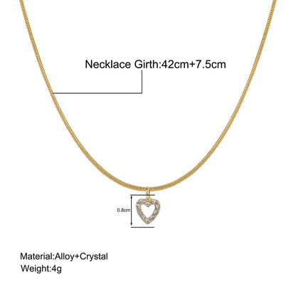 Unisex Heart Zircon Sweater Chain Necklace - Trendy Radar