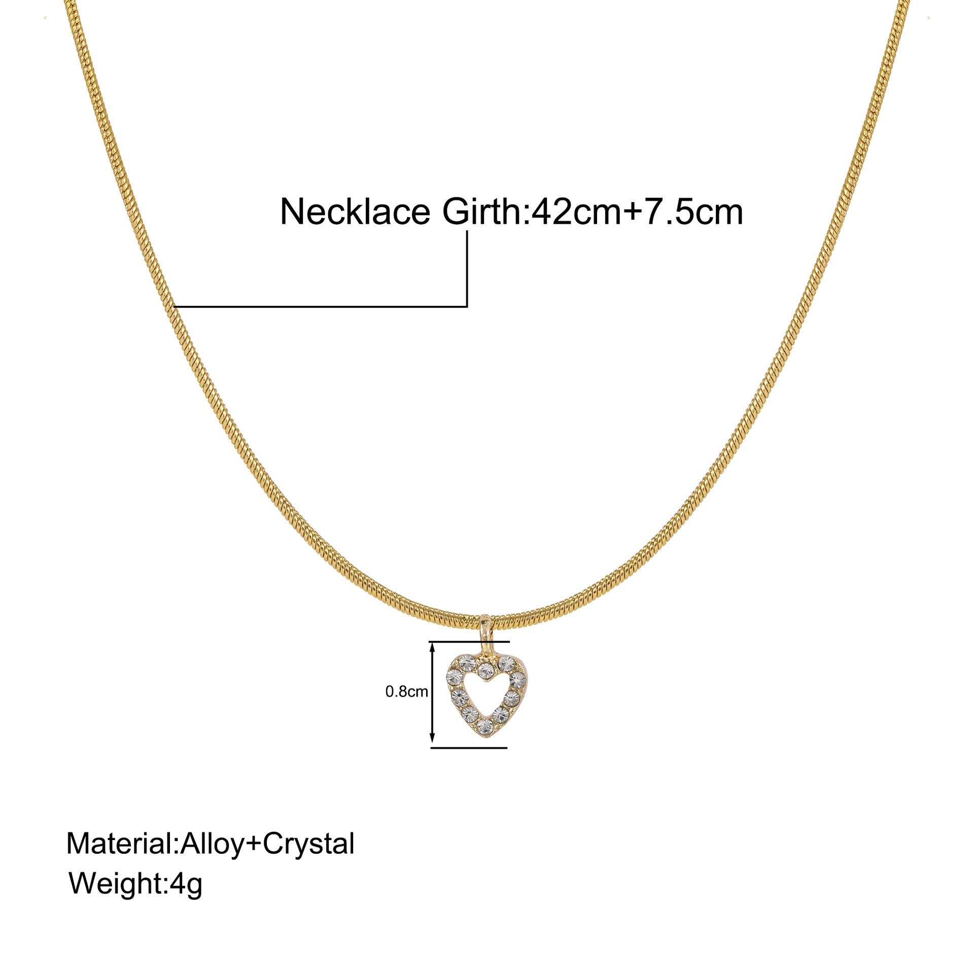 Unisex Heart Zircon Sweater Chain Necklace - Trendy Radar