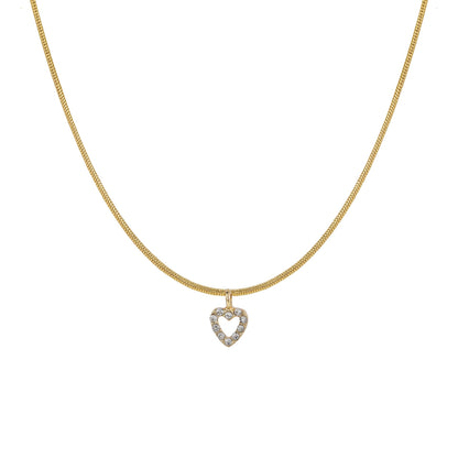 Unisex Heart Zircon Sweater Chain Necklace - Trendy Radar