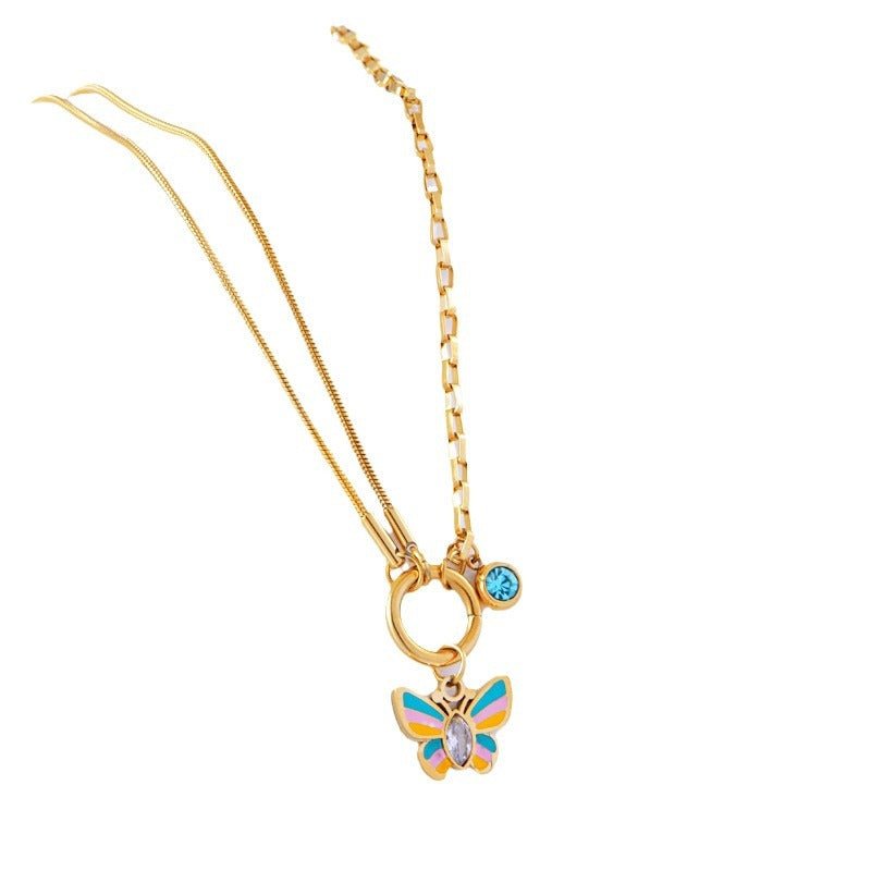 Vacation Style Colorful Butterfly Necklace & Bracelet Set - Trendy Radar