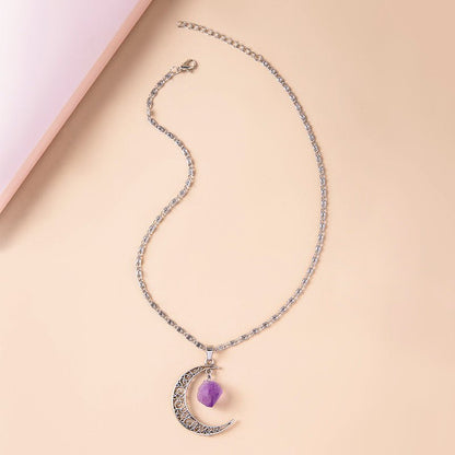 Vintage Purple Moon Necklace - Trendy Radar