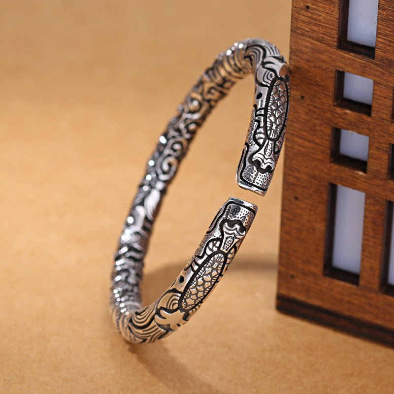 Vintage Snake & Dragon Open Bracelet - Trendy Radar