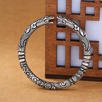 Vintage Snake & Dragon Open Bracelet - Trendy Radar