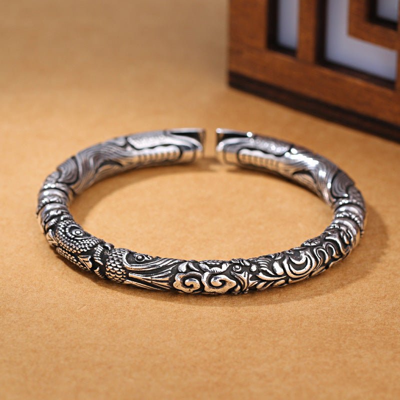 Vintage Snake & Dragon Open Bracelet - Trendy Radar