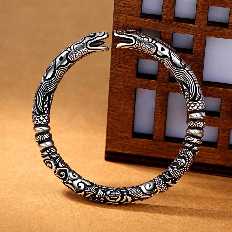 Vintage Snake & Dragon Open Bracelet - Trendy Radar