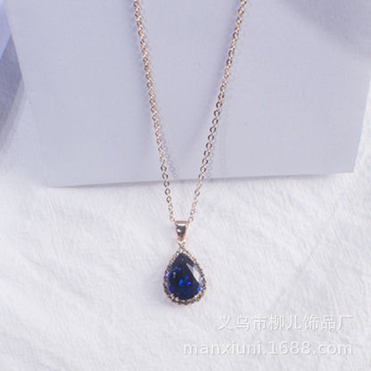 Water Drop Rose Gold Rhinestone Necklaces - Trendy Radar