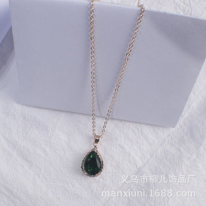Water Drop Rose Gold Rhinestone Necklaces - Trendy Radar