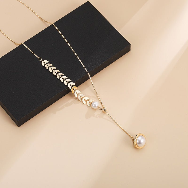 Wheat Ear Stitching Pearl Clavicle Chain - Trendy Radar