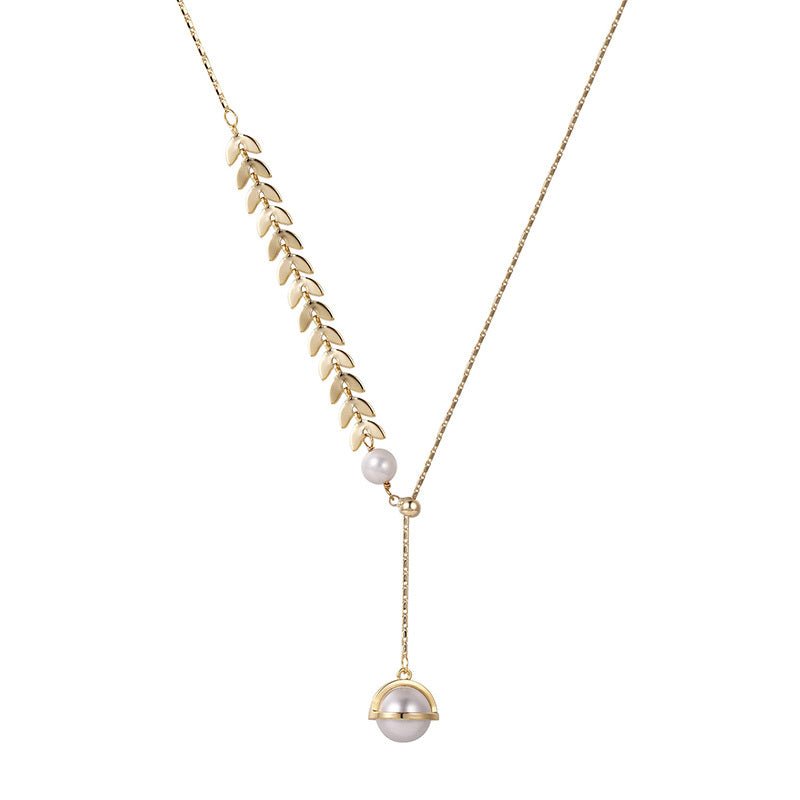 Wheat Ear Stitching Pearl Clavicle Chain - Trendy Radar