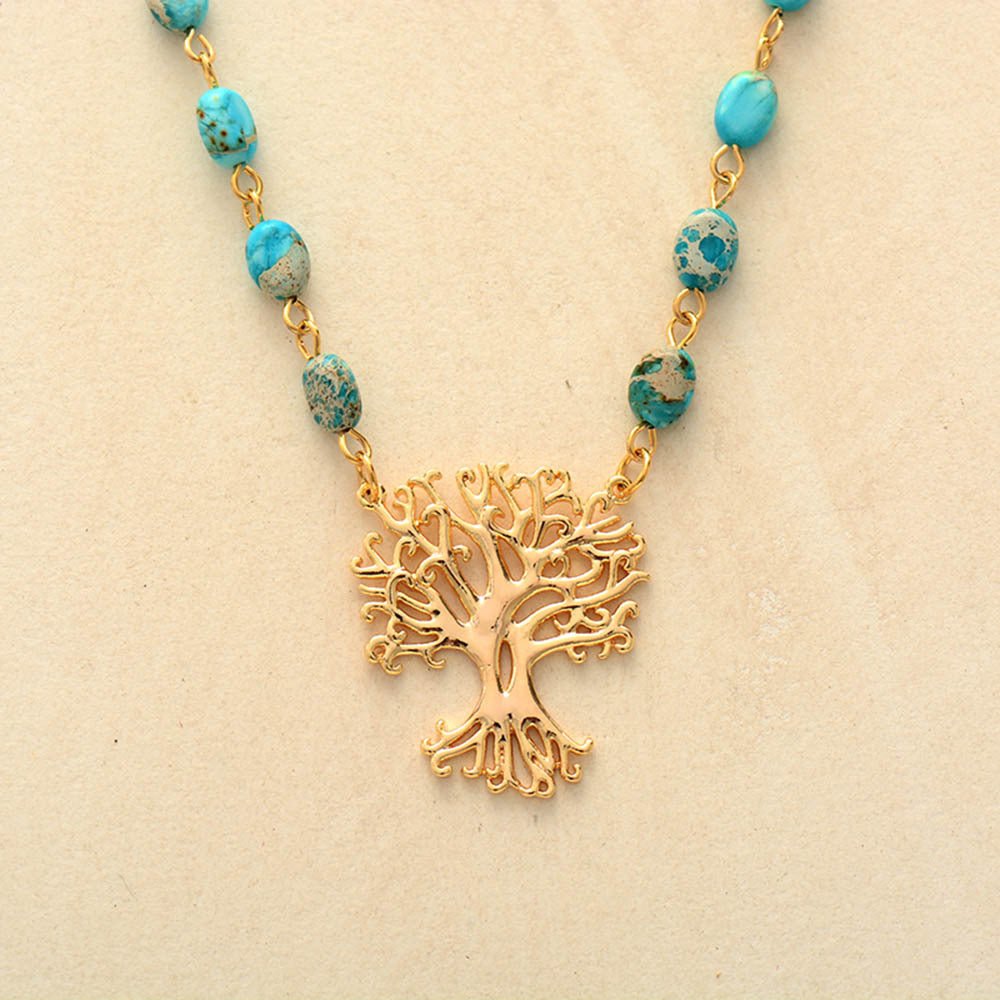White Turquoise Lucky Tree Necklace - Trendy Radar