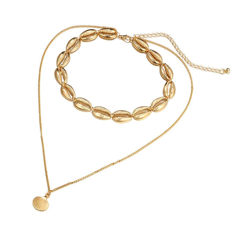 Women’s Double Layer Geometric Necklace - Trendy Radar
