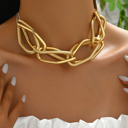 Women’s Long Gold Clavicle Irregular Necklace - Trendy Radar