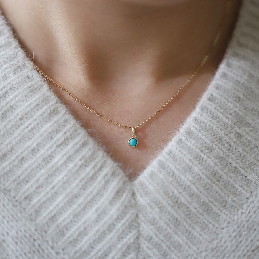 Women’s Simple Fashion S925 Sterling Silver Turquoise Necklace - Trendy Radar