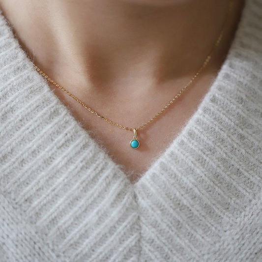 Women’s Simple Fashion S925 Sterling Silver Turquoise Necklace - Trendy Radar