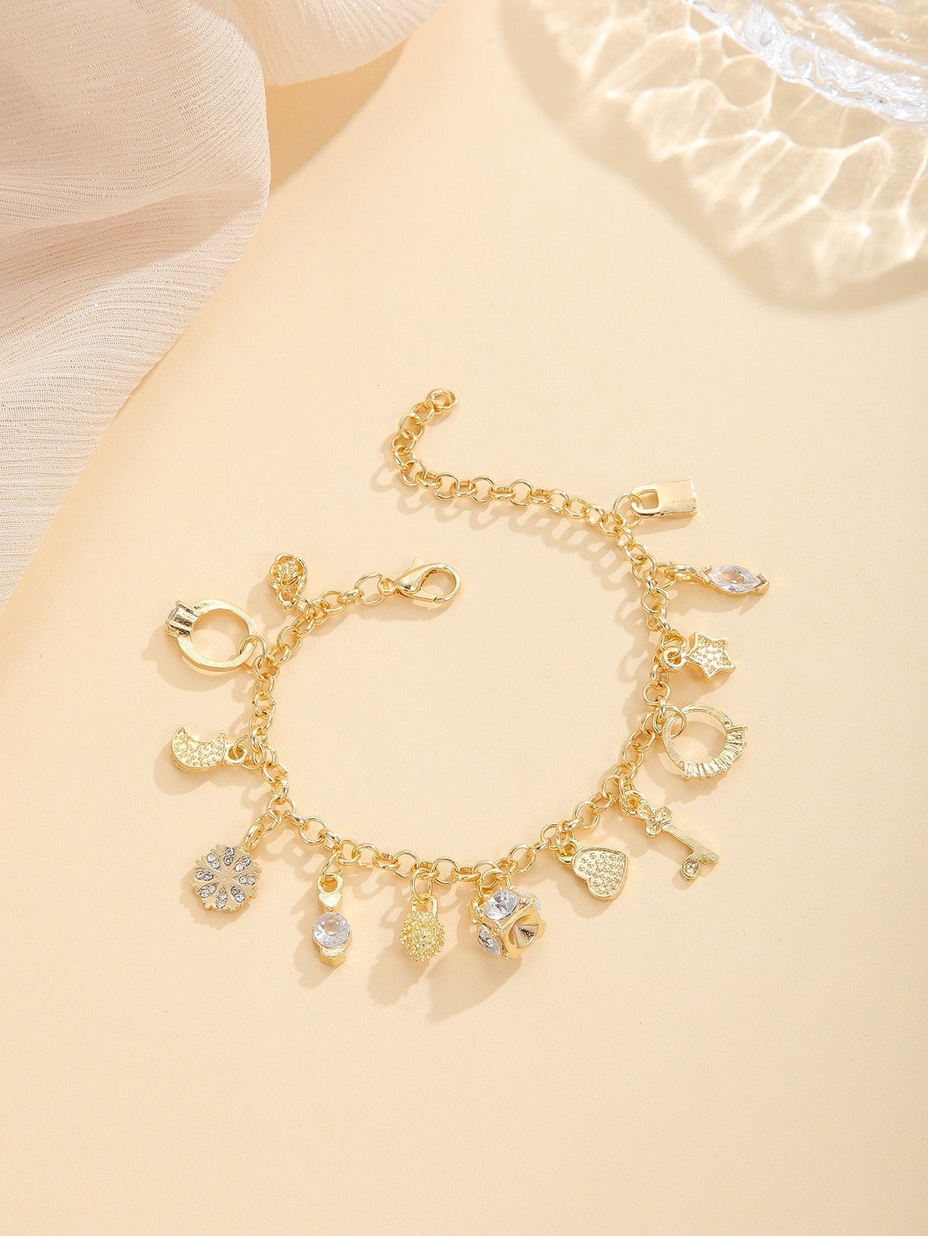 Women’s Thirteen Hanging Charm Bracelet - Trendy Radar