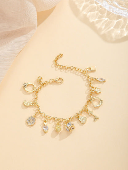 Women’s Thirteen Hanging Charm Bracelet - Trendy Radar