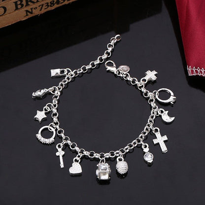 Women’s Thirteen Hanging Charm Bracelet - Trendy Radar