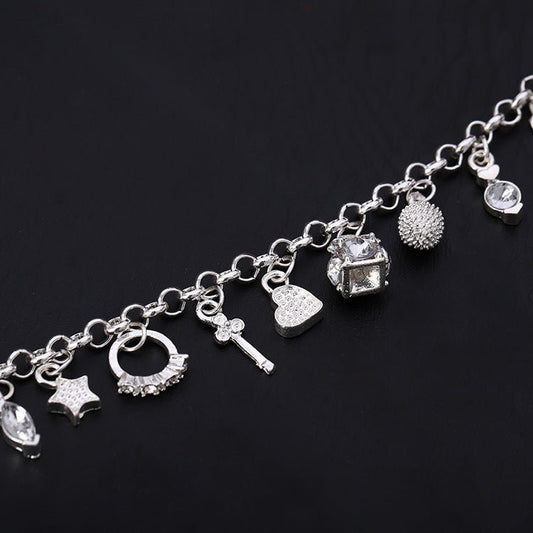 Women’s Thirteen Hanging Charm Bracelet - Trendy Radar