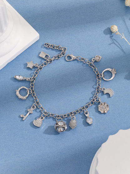 Women’s Thirteen Hanging Charm Bracelet - Trendy Radar