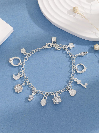 Women’s Thirteen Hanging Charm Bracelet - Trendy Radar