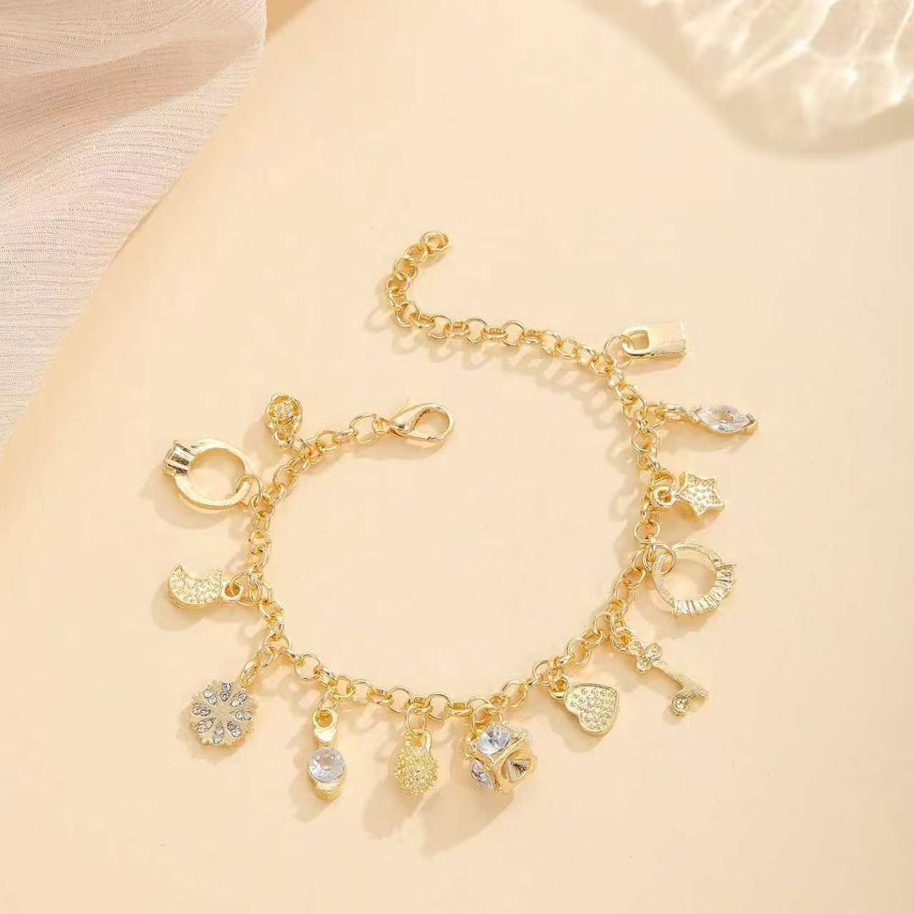 Women’s Thirteen Hanging Charm Bracelet - Trendy Radar