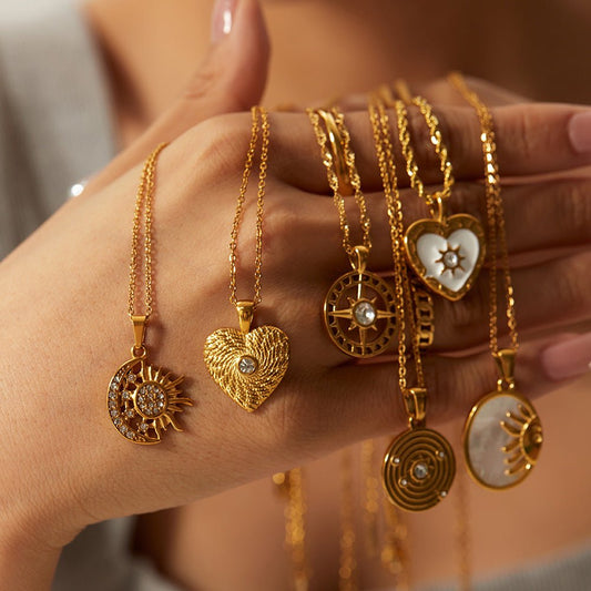 Women's Vintage Heart Circle Chain Necklace - Trendy Radar
